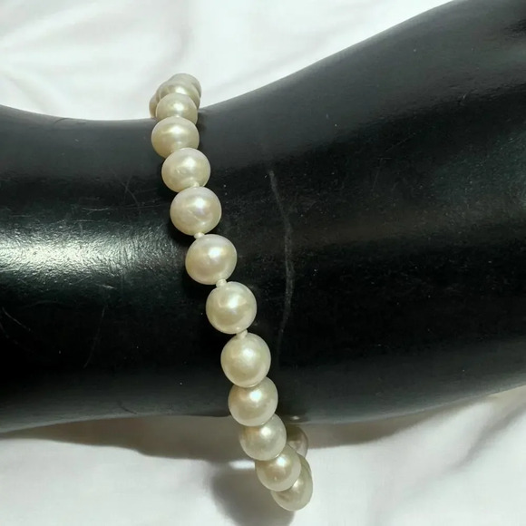 14K GF Genuine Freshwater Pearl Hand Knotted Bracelet, Vintage Deadstock - Picture 4 of 7